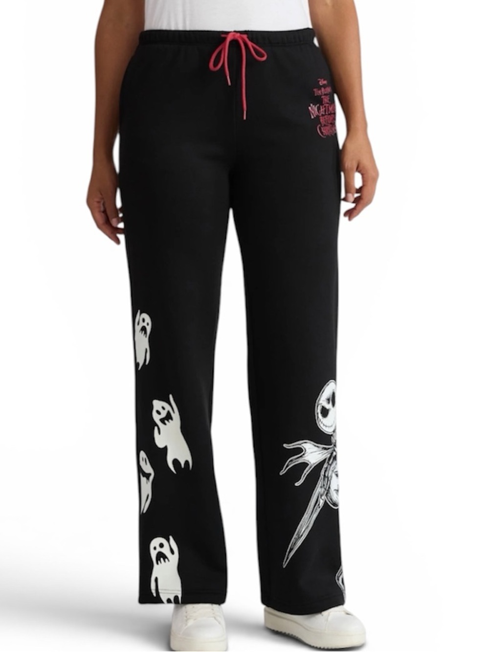 Disney Nightmare Before Christmas Wide Leg  Fleece Lined Lounge Pants